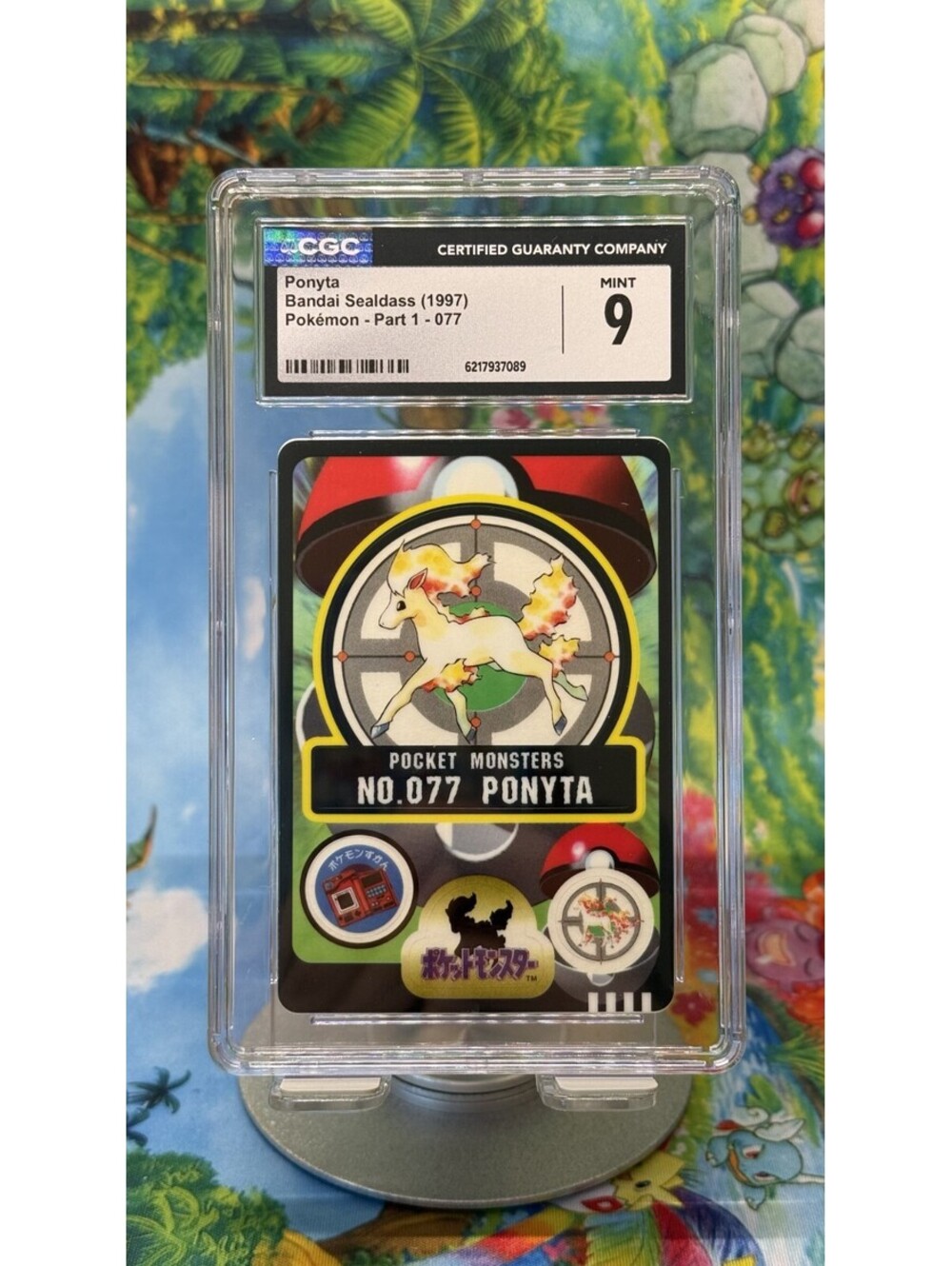 Ponyta Bandai Sealdass No. 077 1997 Japanese Pokémon CGC 9